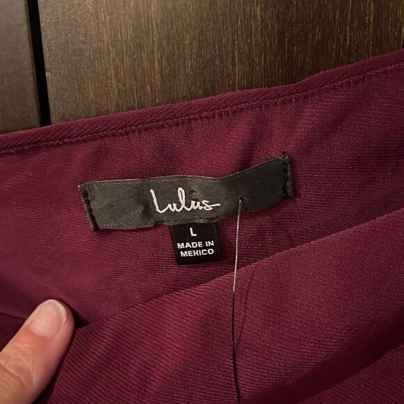 NWT Lulus Anything But Average Plum Purple Ruched Balloon Sleeve Bodysuit Large - Picture 4 of 6